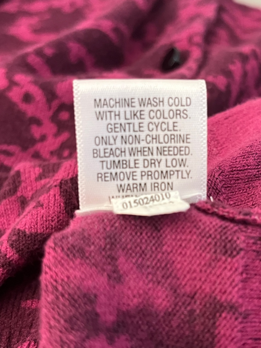 Merona Raspberry Pink Patterned Button-Front Cardigan - Picture 5 of 5